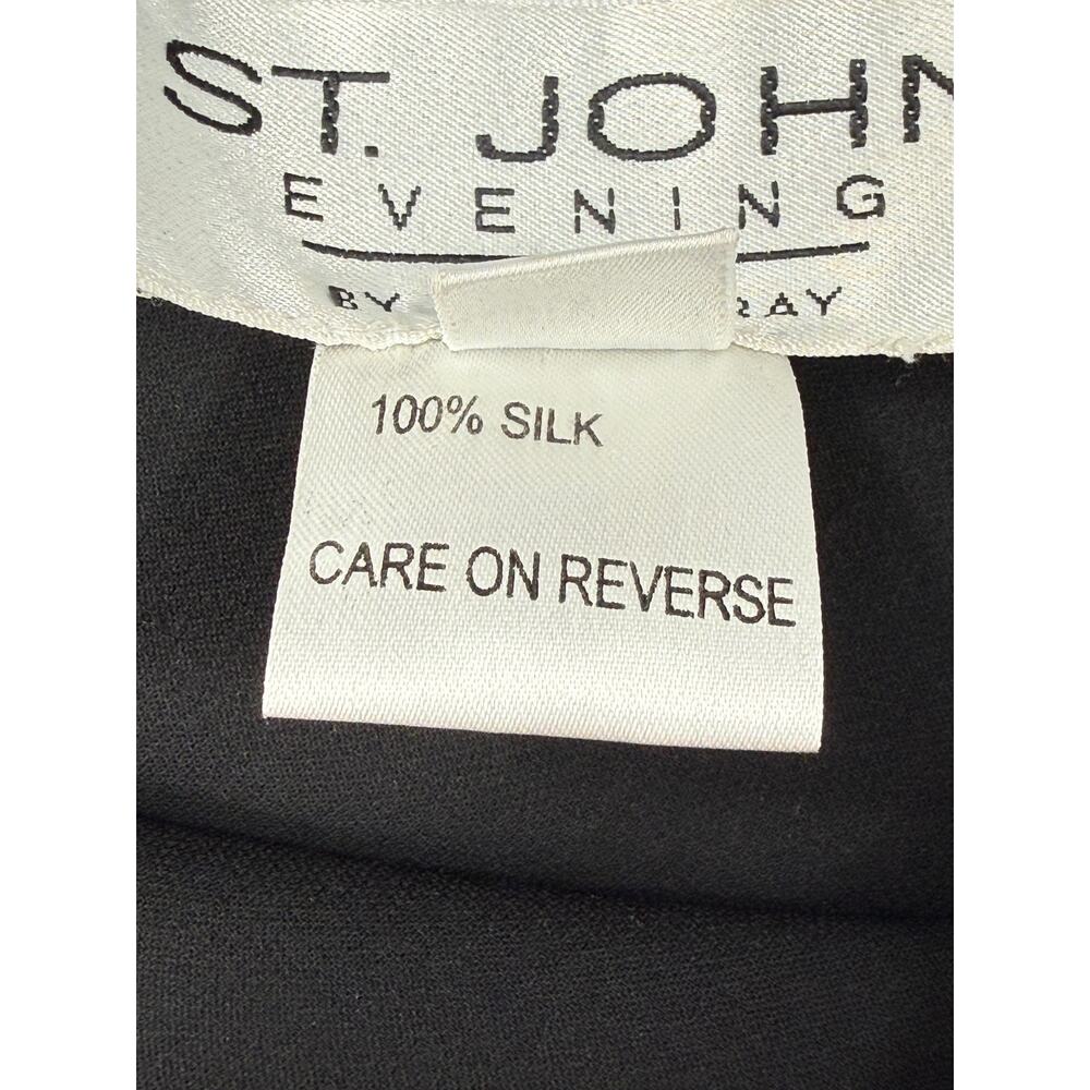 St. John Evening by Marie Gray, VTG Black Layered Silk Chiffon Dress Sz 2 - Picture 5 of 10